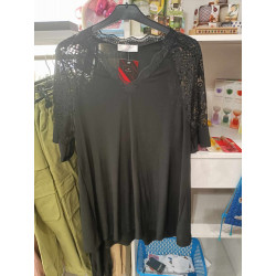 Blouse encolure V court en...