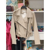veste beige similicuir