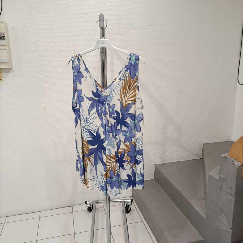 maillot fleur violet blanc