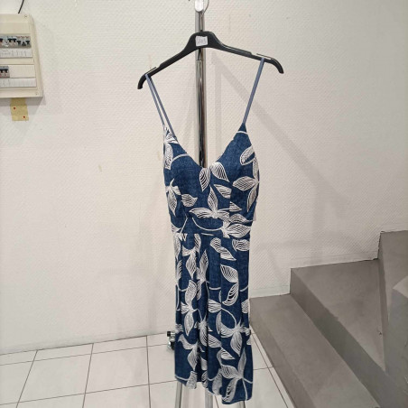 robe feuille bleu