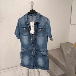 combi short en jeans