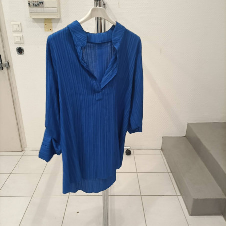 maillot bleu col chemise