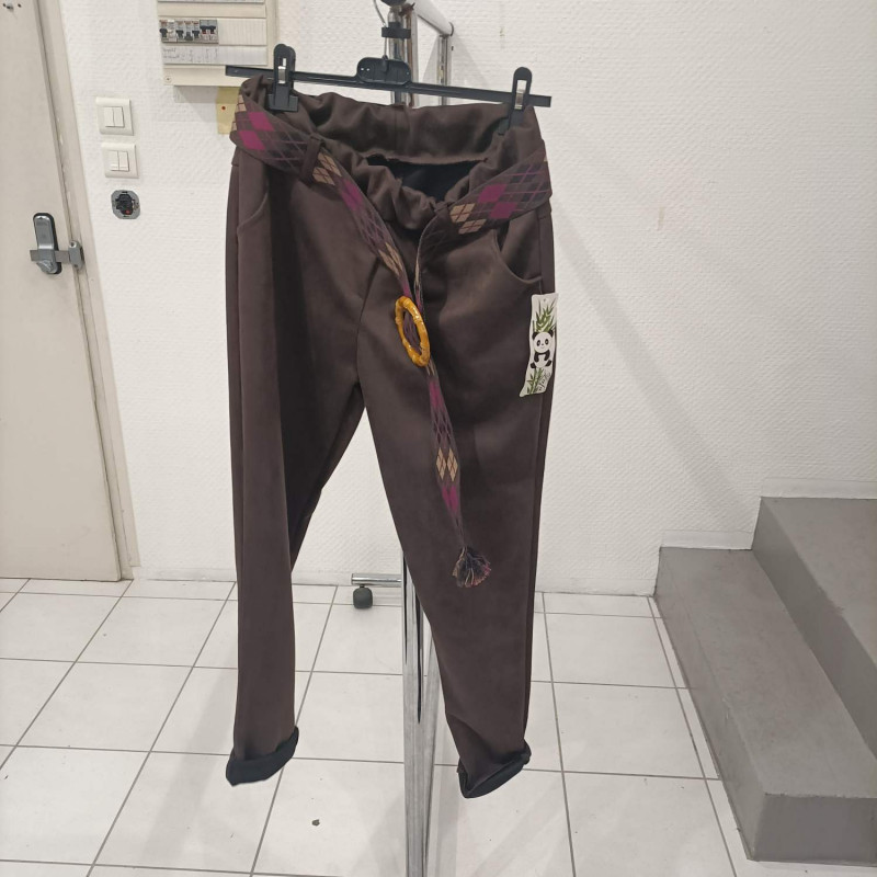 pantalon daim avec ceinture