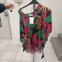 maillot feuille rose, vert...