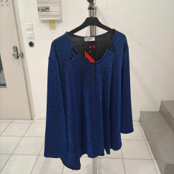 pull bleu pailette
