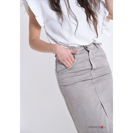 jupe en coton gris