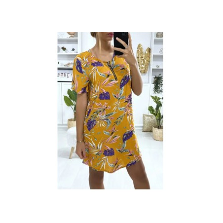 robe fluide moutarde