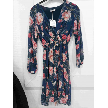 Robe marine fleur