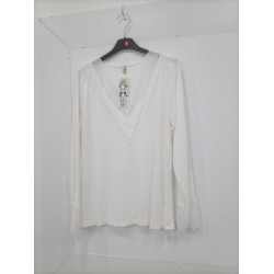 Maillot blanc avec dentelle